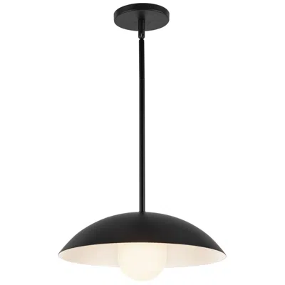 Kuzco Umbra 14-in Black Pendant With Matte Opal Glass Diffuser