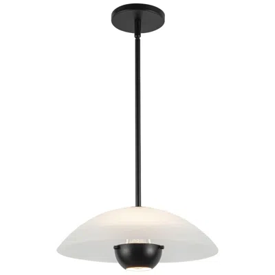 Kuzco Umbra 14-in Black Pendant With Matte Opal Glass Shade