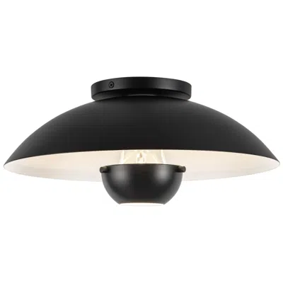 Kuzco Umbra 14-in Black Semi-flush Mount