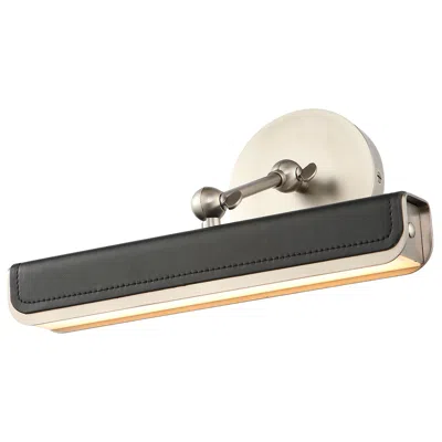 Kuzco Valise 12" Wide Aged Nickel Tuxedo Leather Led Picture Light