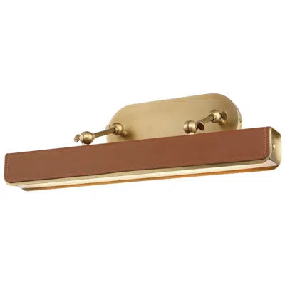 Kuzco Valise 19 3/4" Wide Brass Cognac Leather Led Picture Light