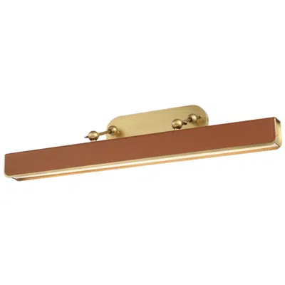 Kuzco Valise 31 1/2" Wide Brass Cognac Leather Led Picture Light