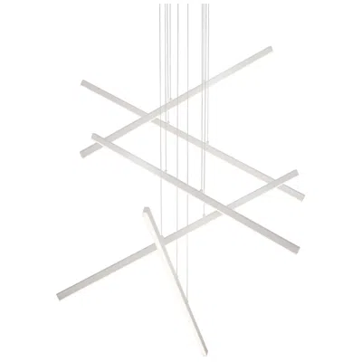 Kuzco Vega Led 5 Head Brushed Nickel Multi-pendant In Silver