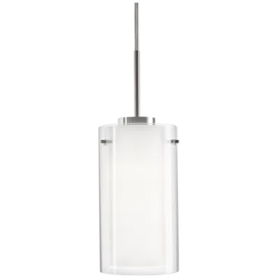Kuzco Verona 4" Wide Brushed Nickel Led Mini Pendant W/ Opal Glass