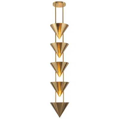 Kuzco Versus 48-in Patina Brass 5 Light Pendant