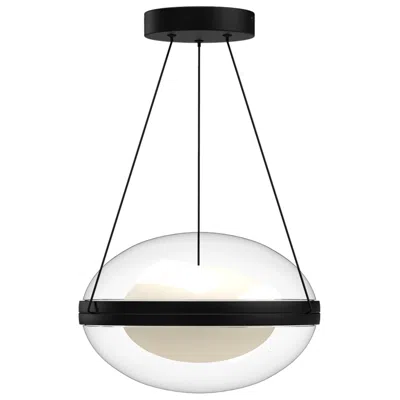 Kuzco Virgo Led 12-in Black/opal Glass Pendant