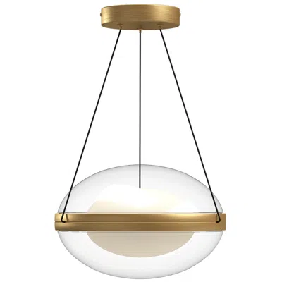 Kuzco Virgo Led 12-in Brushed Gold/opal Glass Pendant