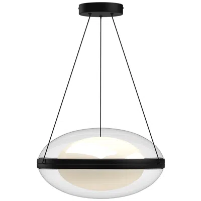 Kuzco Virgo Led 16-in Black/opal Glass Pendant