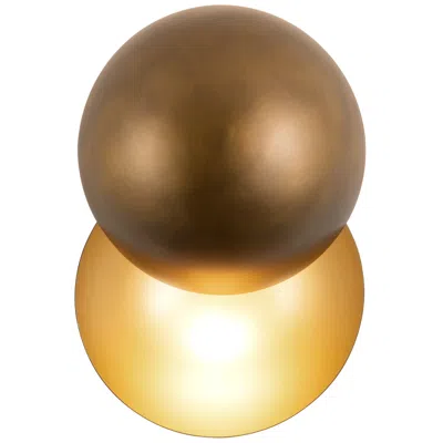 Kuzco Void 12-in Vintage Brass Dimmable Led Wall Sconce In Gold