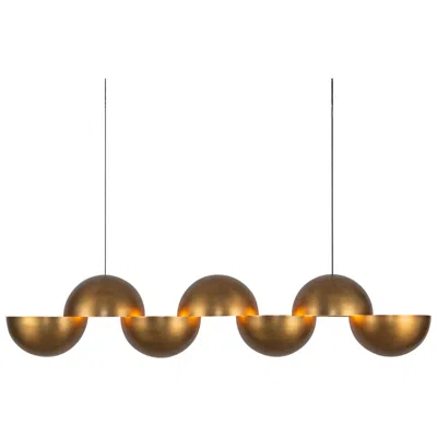 Kuzco Void 41-in Vintage Brass Dimmable Led Linear Pendant