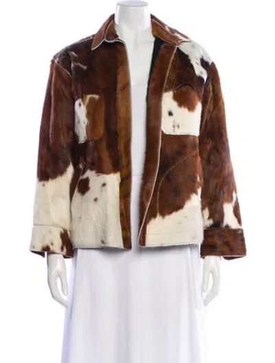 Pre-owned Kuzyk Printed Faux Fur Jacket In Multi