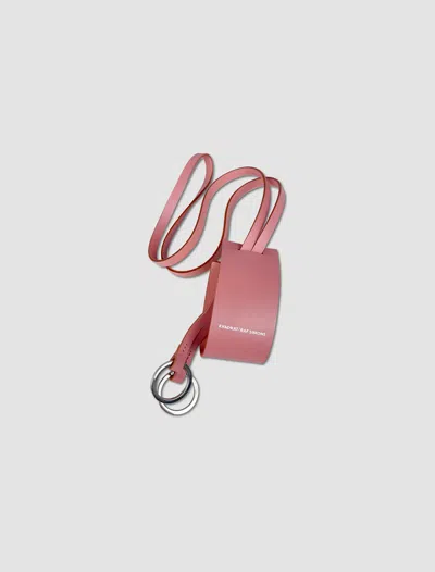 Kvadrat X Raf Simons Leather Keychain In Pink