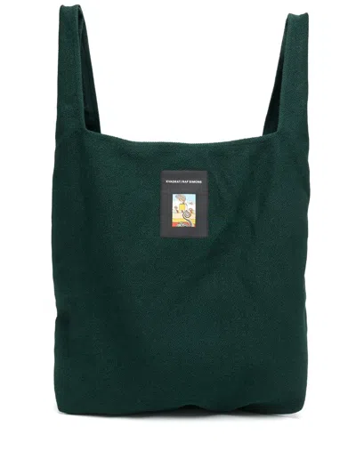 Kvadrat X Raf Simons Vidar Logo-patch Tote Bag In Green