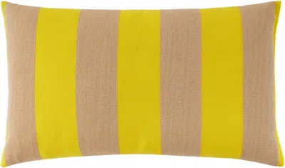 Kvadrat/raf Simons Yellow & Beige Reflex Cushion In Multi