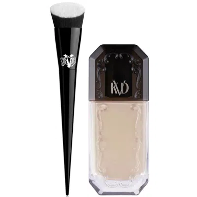 Kvd Beauty Lock It Edge Foundation Brush And Beauty Good Apple Full-coverage Serum Foundation 30ml Bundle (vari In Light 002