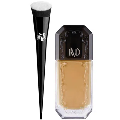 Kvd Beauty Lock It Edge Foundation Brush And Beauty Good Apple Full-coverage Serum Foundation 30ml Bundle (vari In Medium 036