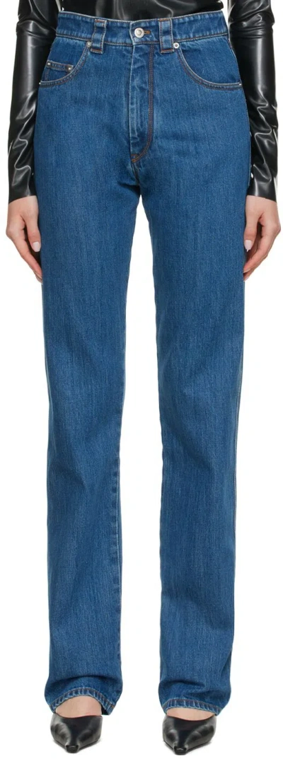Kwaidan Editions Blue Denim Jeans In Blue Washed