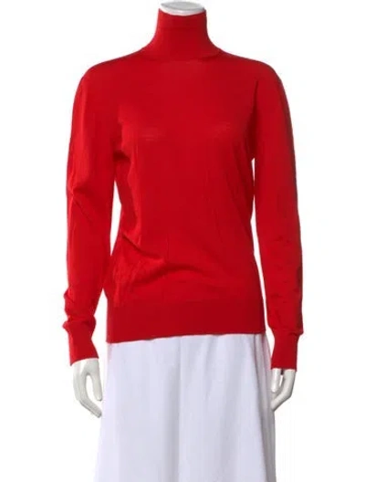 Pre-owned Kwaidan Editions Merino Wool Turtleneck Sweater In Red