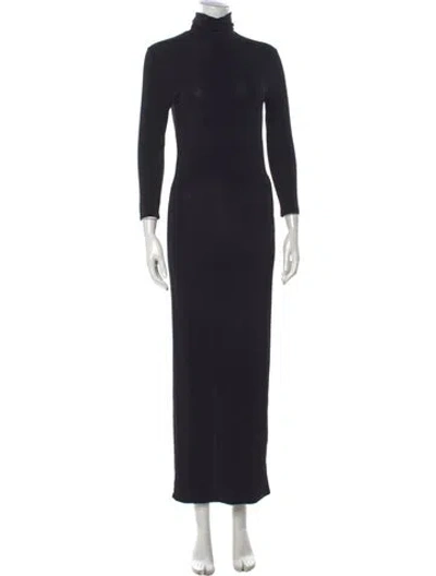 Pre-owned Kwaidan Editions Mock Neck Long Dress In Black