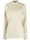 Kwaidan Editions Longline Poplin Shirt In Neutrals