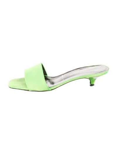 Pre-owned Kwaidan Editions Satin Slides In Green