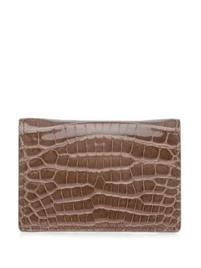 Kwanpen Crocodile-effect Wallet In Brown
