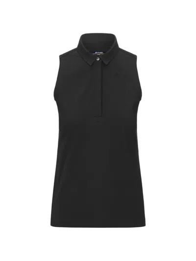 K-way Adour Sleeveless Polo Top In Black