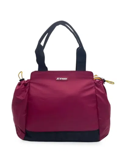 K-way Aisy Medium Tote Bag In Burgundy