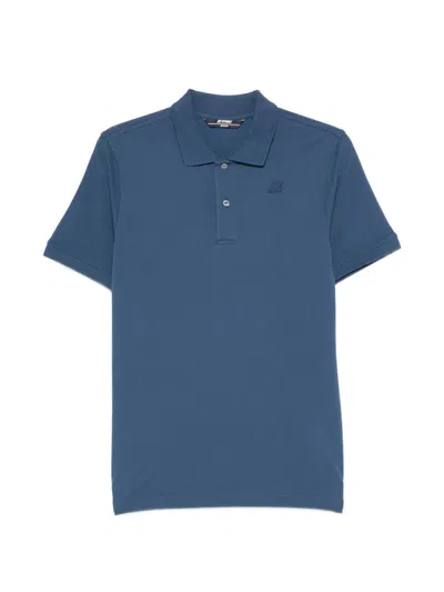 K-way Amedee Logo Piqué Polo Shirt In Blue