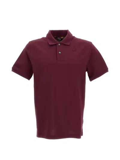 K-way Amedee Logo-patch Piqué Polo Shirt In Neutral
