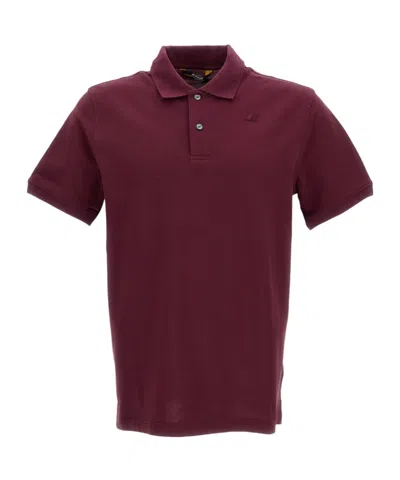 K-way Amedee Stretch Pique Polo Shirt In Burgundy