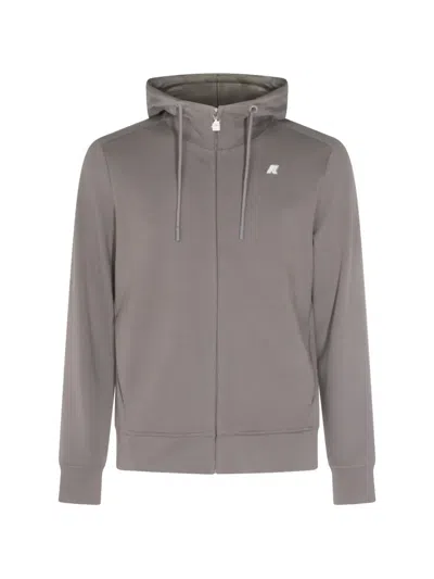 K-way Anton Logo-patch Zip-up Hoodie In Gray