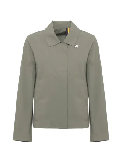 K-way Arabel Logo-patch Zip-up Jacket In Green