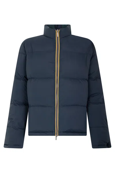 K-way Artur Padded Jacket With High Collar In Blue