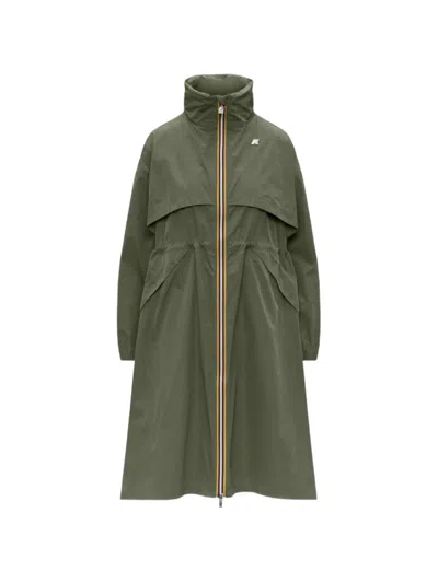 K-way Aube Memory Touch Coat In Green