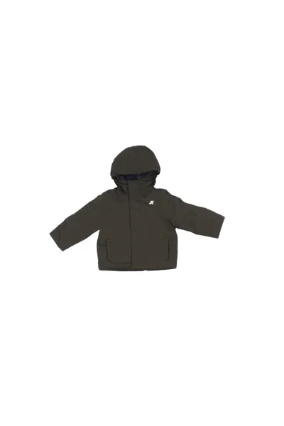 Kway Kids'  Baby Jacket K1128fw Al7## P. Jacko Twill Marmotta Green B Blue A