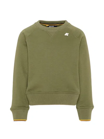 K-way Baptiste Logo-patch Knit Sweater In Green