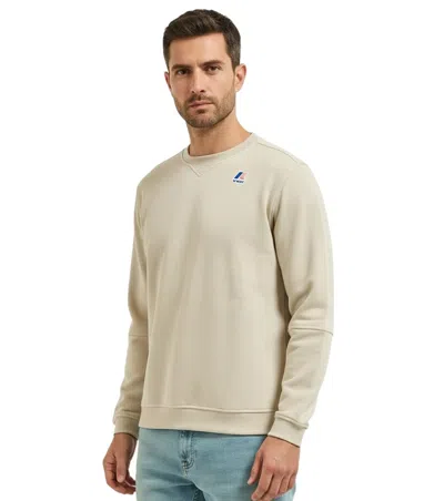 K-way Beige Crew Neck Sweatshirt In White