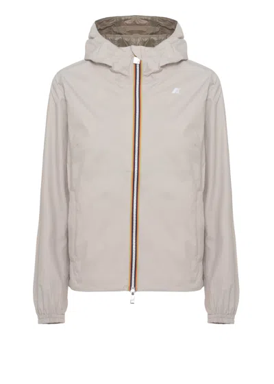 K-way Woman Jacket Light Grey Size Xl Recycled Nylon In Gray