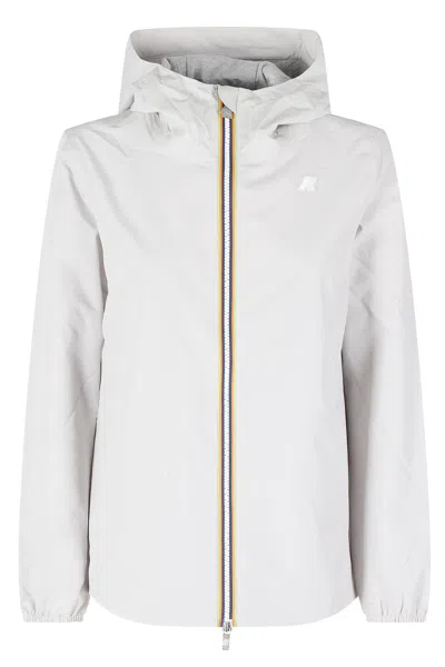 K-way Beige Marguerite Stretch Poly Jersey Waterproof Polyester Jacket In White
