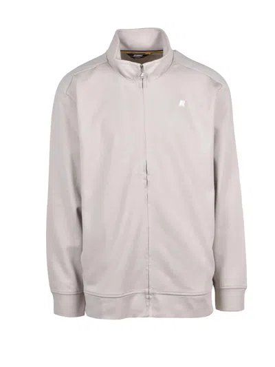 K-way Beige Minimalist Cotton-blend Zip Hoodie In Neutral