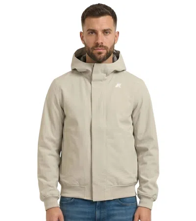 K-way Beige Regular Hood Jacket In Neutral