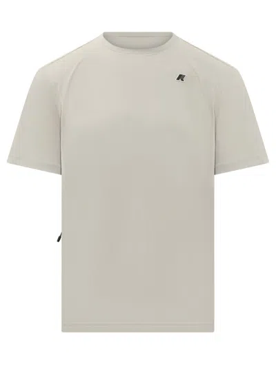 K-WAY MEN BEIGE SOLID CREW NECK T-SHIRT