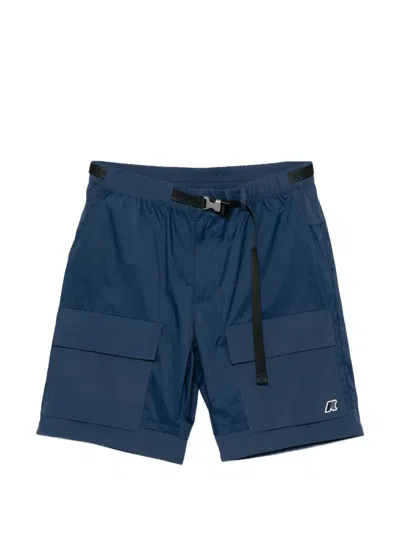 K-way Belted Cargo Shorts In Blue