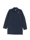 K-way Benoit Logo-patch Coat In Blue