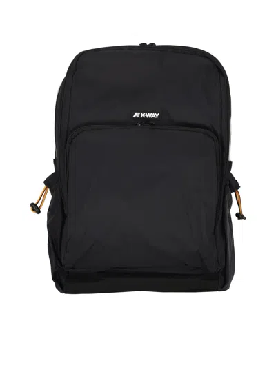 K-way Black Nylon Backpack With Padded Straps And Stylish Accents