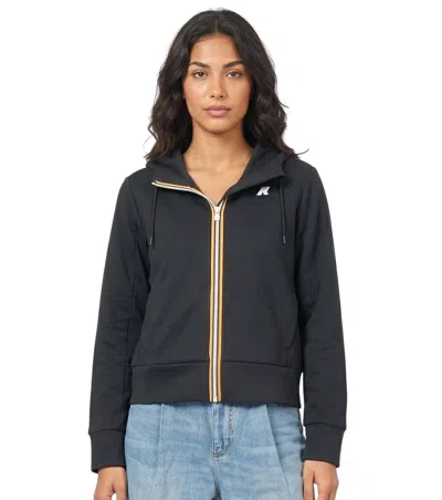 K-way Black Solid Hood Sweatshirt In Multi
