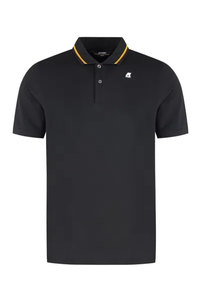 K-way Black Solid Shirt Collar Polo