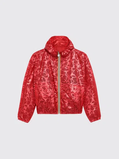 K-way Kids' Red Laurette Jacket With Laminated Print