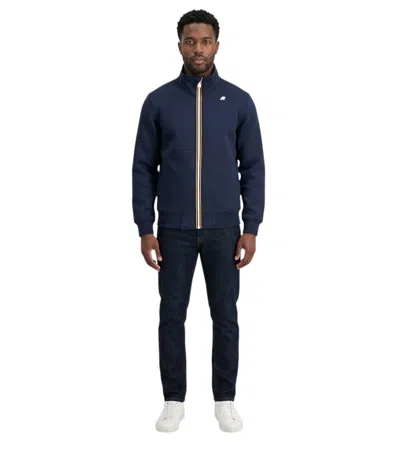 K-way Blue Mock Collar Sweatshirt